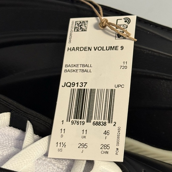 ADIDAS HARDEN VOL 9 -“BLACK MOLDED LEATHER” **Sz 12** - Picture 9 of 9